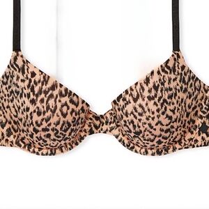 VICTORIAS SECRET Lightly Lined Demi Bra Leopard 36DD